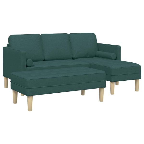 vidaXL Sofa Set 2 pcs Dunkelgrün 173 x 131 x 67 cm Stoff