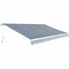 vidaXL Manuelle Markise 5 x 3 m Blau-wei&szlig; gestreift 100% Polyester