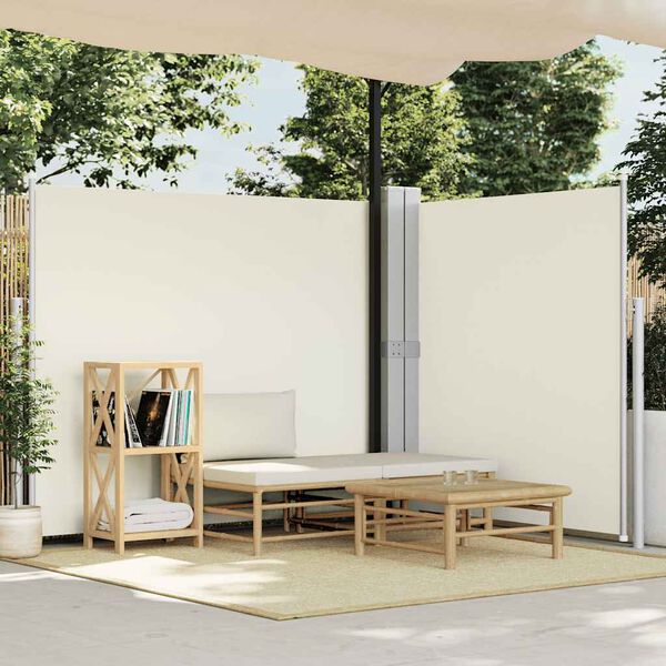 vidaXL Seitenmarkise Ausziehbar Creme 180x600 cm