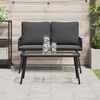 vidaXL Couchtisch Schwarz 90 x 45 x 43 cm Poly-Rattan und Glas