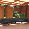 vidaXL 8-tlg. Garten-Lounge-Set mit Kissen Schwarz Massivholz Kiefer