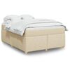 vidaXL Boxspringbett mit Matratze Creme 140x200 cm Stoff