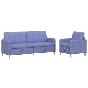 vidaXL Sofa Set mit Stauraum 2 stk. Jeans blau Polyester