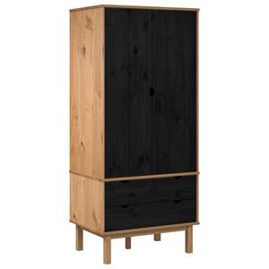 vidaXL Kleiderschrank mit Schubladen OTTA Schwarz 76,5 x 53 x 172 cm