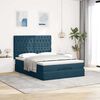 vidaXL Ottoman-Bett mit Matratzen Dunkelblau 140x200 cm Samt