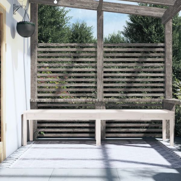vidaXL Gartenbank 2-Sitzer Wei&szlig; 203,5x44x45 cm Massivholz Kiefer
