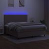 vidaXL Boxspringbett mit Matratze & LED Taupe 160x200 cm Stoff