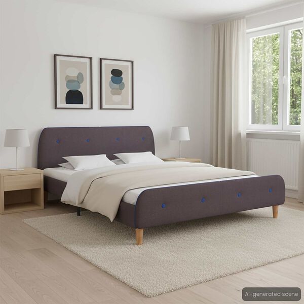 vidaXL Bettrahmen Taupe Stoff 160x200 cm