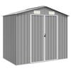 vidaXL Ger&auml;tehaus Grau 205x129x183 cm Verzinkter Stahl