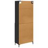 vidaXL Highboard Schwarz Eichen-Optik 69,5 x 34 x 180 cm Holzwerkstoff