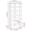 vidaXL CD-Schrank HAMAR Honigbraun 45x18x100 cm Massivholz Kiefer