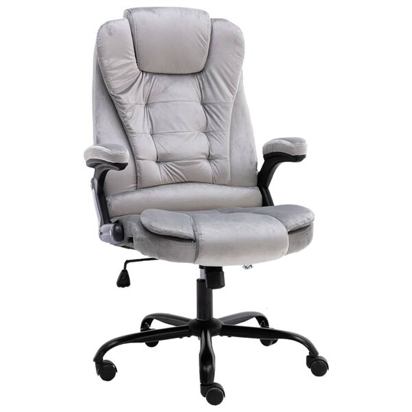 vidaXL B&uuml;rostuhl Hellgrau Samt