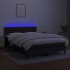 vidaXL Boxspringbett mit Matratze & LED Schwarz 140x200 cm Stoff