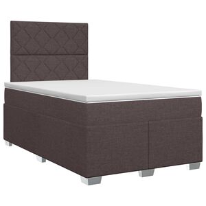 vidaXL Boxspringbett mit Matratze Dunkelbraun 120 x 200 cm Stoff