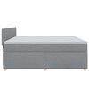 vidaXL Boxspringbett mit Matratze Hellgrau 200x200 cm Stoff