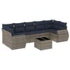 vidaXL 8-teiliges Gartensofa-Set mit Kissen, grau, Polyrattan