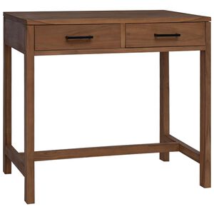 vidaXL Schreibtisch mit Schubladen Natur Massivholz Teak