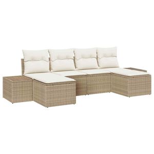 vidaXL Garten-Sofa-Set 4 stk. Beige und Creme Poly-Rattan