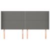 vidaXL Kopfteil mit Ohren Dunkelgrau 183x16x118/128 cm Stoff