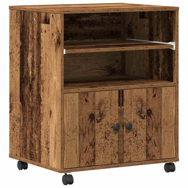 vidaXL Druckerständer Altholz 60 x 48 x 74 cm Holzwerkstoff