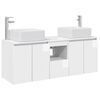 vidaXL Badezimmerschrank-Set 3 stk. Hochglanz Wei&szlig; 135 x 35 x 80 cm