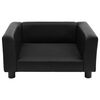 vidaXL Hundesofa Schwarz 60x43x30 cm Pl&uuml;sch und Kunstleder