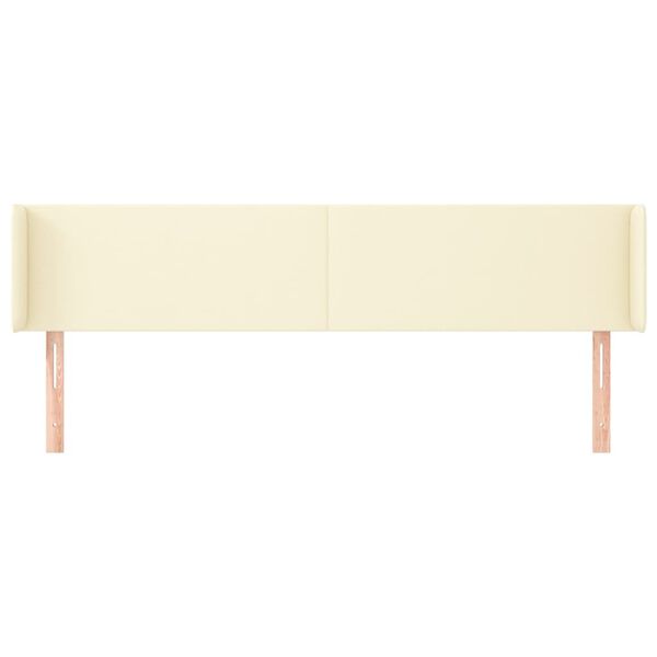 vidaXL Kopfteil mit Ohren Creme 183x16x78/88 cm Kunstleder