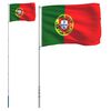 vidaXL Flagge Portugals mit Mast 5,5 m Aluminium