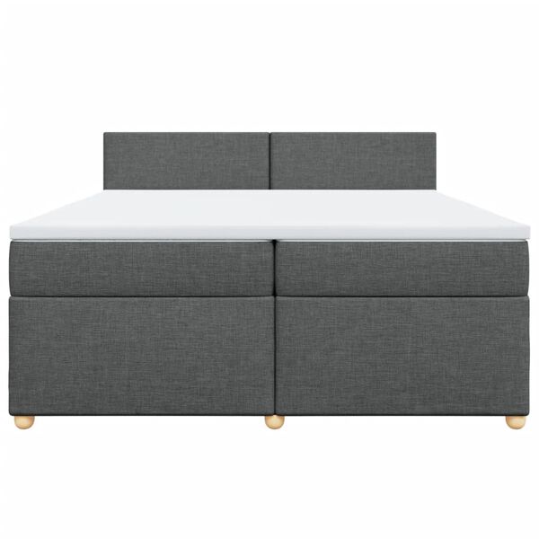 vidaXL Boxspringbett mit Matratze Dunkelgrau 200x200 cm Stoff
