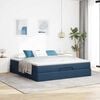vidaXL Ottoman-Bett mit Matratzen Blau 200x200 cm Stoff