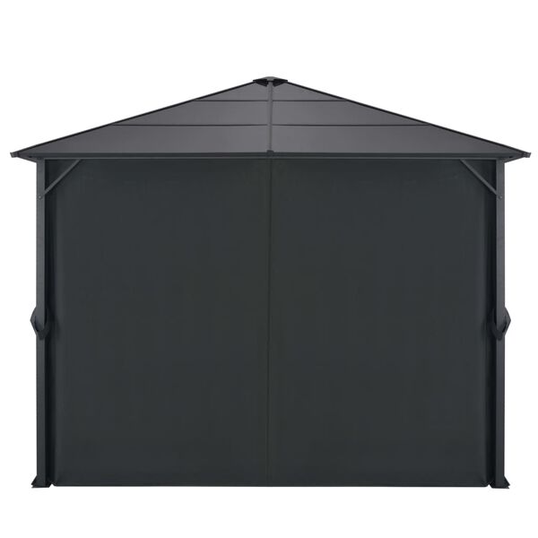 vidaXL Gartenpavillon mit Vorhang Aluminium 3×3 m Schwarz