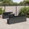vidaXL Gartensofa-set mit Kissen 8 pcs Schwarz Poly-Rattan