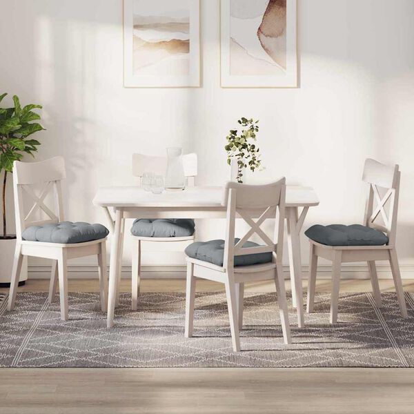 vidaXL Sitzkissen 4 pcs Hellgrau 45 x 45 x 12 cm Stoff