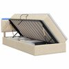 vidaXL LED-Speicherbett mit Matratze Creme 90 x 200 cm Stoff