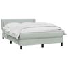 vidaXL Boxspringbett mit Matratze Hellgrau 140x210 cm Samt