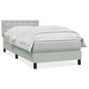 vidaXL Boxspringbett mit Matratze Hellgrau 100x210 cm Samt
