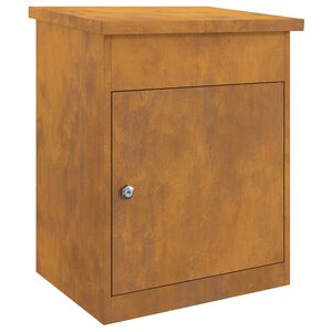 vidaXL Paketdrop-Box mit T&uuml;r Rostig 47,5 x 38 x 59 cm Wetterfeststahl