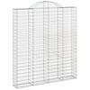 vidaXL Gabione mit Hochbogen 200x30x220/240 cm Verzinktes Eisen