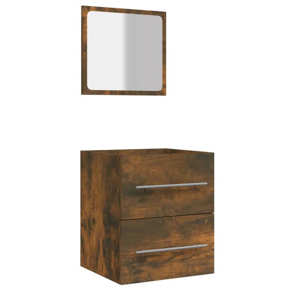 vidaXL Badschrank mit Spiegel R&auml;uchereiche 41x38,5x48 cm