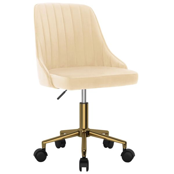 vidaXL Esszimmerst&uuml;hle 2 Stk. Drehbar Creme Samt