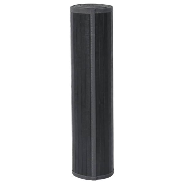vidaXL Teppich Rechteckig Grau 80x200 cm Bambus