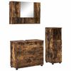 vidaXL Badezimmerm&ouml;bel-Set 3 stk. Ger&auml;ucherte Eiche 76,5 x 35 x 64 cm