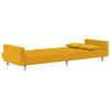 vidaXL Schlafsofa 2-Sitzer mit 2 Kissen Gelb Stoff