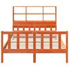 vidaXL Massivholzbett ohne Matratze Wachsbraun 160x200 cm Massivholz