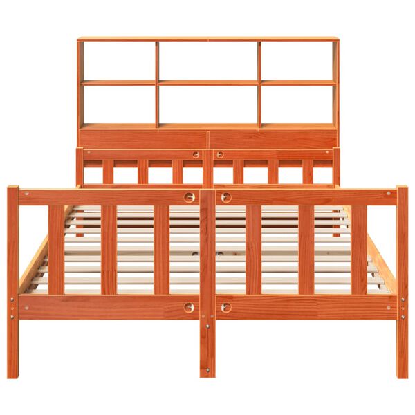 vidaXL Massivholzbett ohne Matratze Wachsbraun 160x200 cm Massivholz