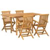 vidaXL Garten Essgruppe 5 Stk. Braun Massivholz Teak