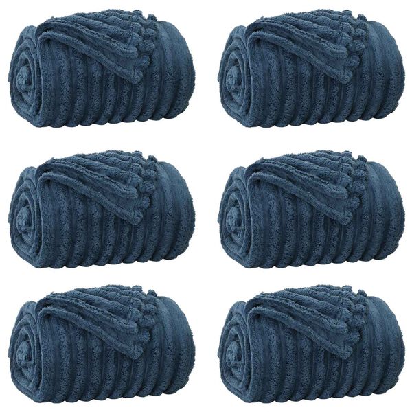 vidaXL Wohndecken 6 pcs Marineblau 150 x 130 cm Fleece