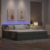vidaXL Bett mit Stauraum und LED mit LED Hellgrau 200 x 200 cm Stoff