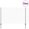 vidaXL Zaun mit Pfosten Grau 1,6 x 10 m Stahl und PVC
