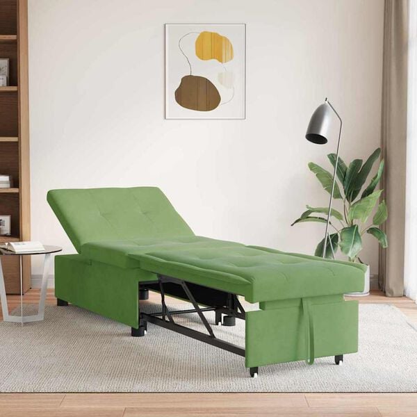 vidaXL Schlafsofa Hellgr&uuml;n 194 x 67 x 82 cm Samt